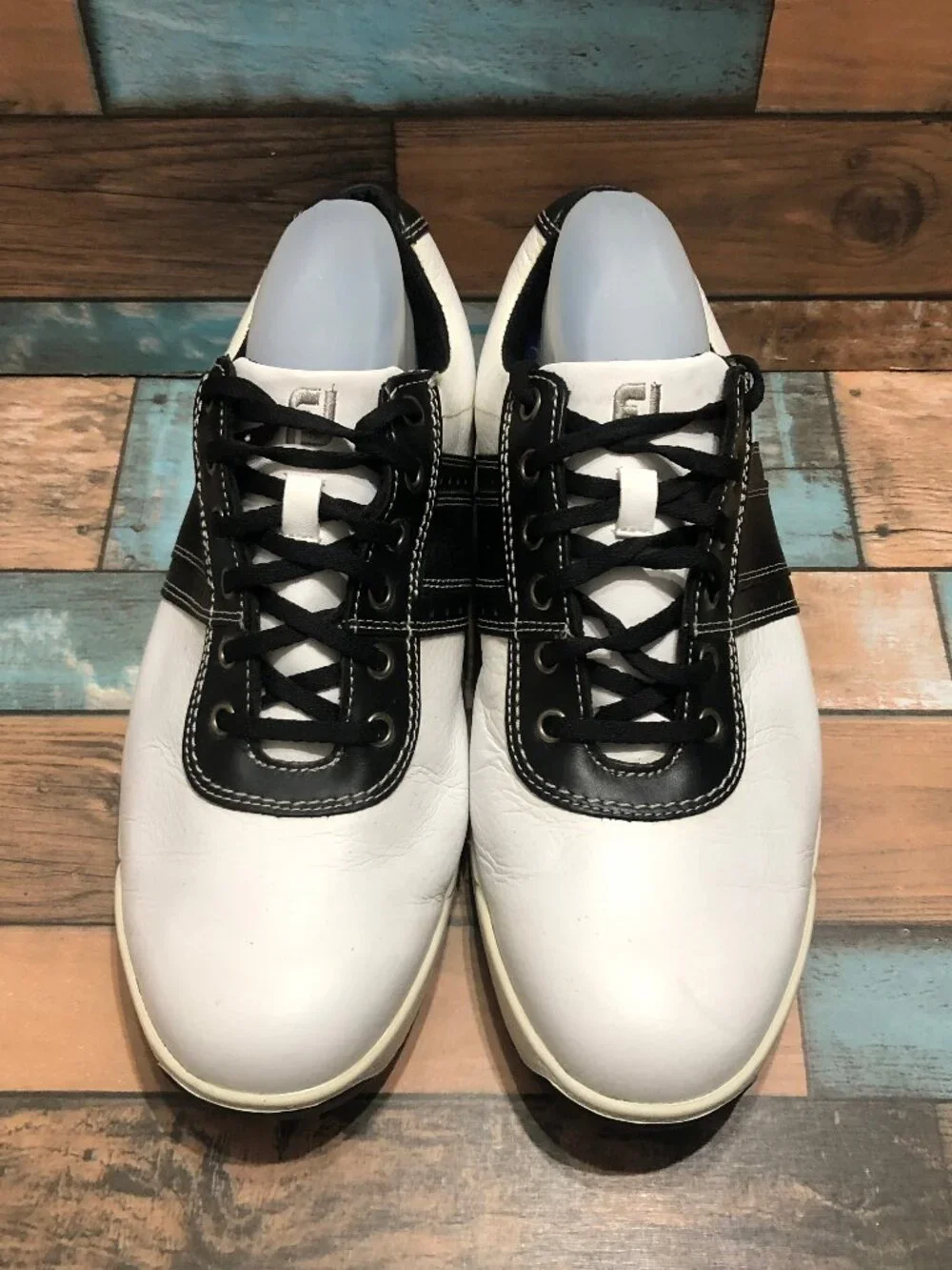 FootJoy Golf Shoes Men's Size 10W Lace Up White Black